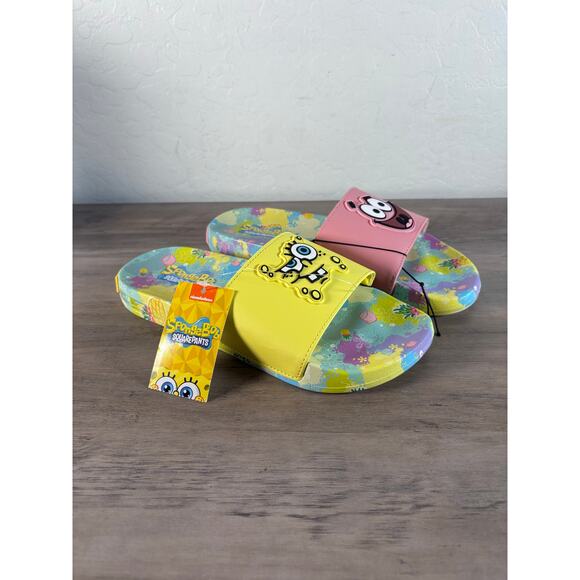Ground Up Shoes - Spongebob Patrick Colorfor Slid Sandals Women's Size 9 NWT